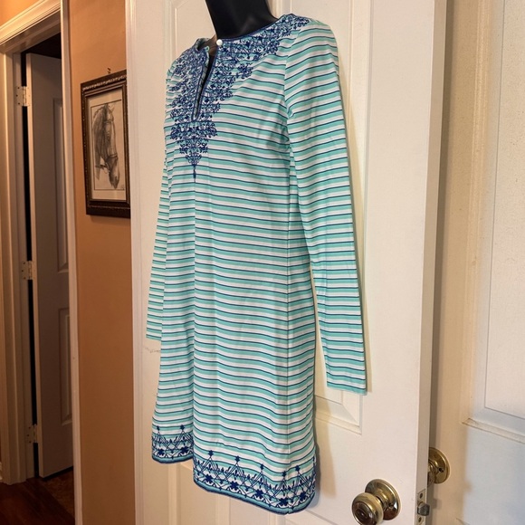 “CABANA LIFE” Striped & Embroidered Mini Dress - Picture 6 of 11